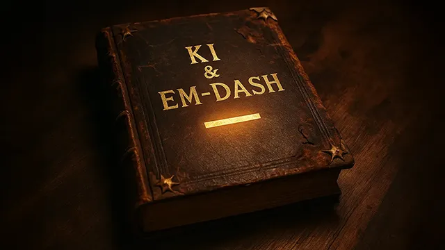 Buch mit KI und EM-Dash